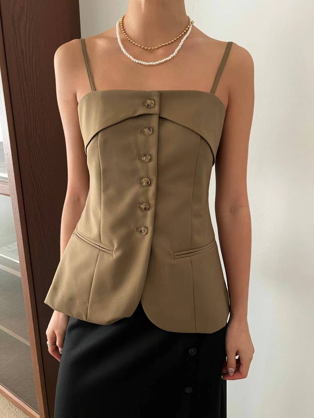 Jacqueline Buttoned Corset Top